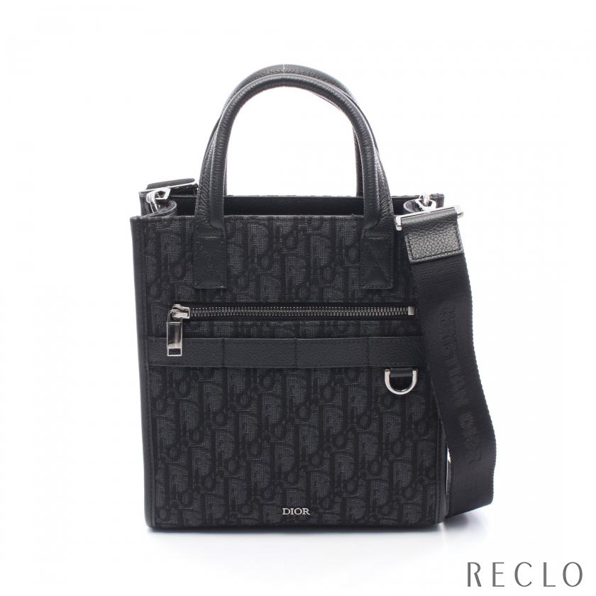 ディオール Dior Safari サファリ ノースサウス オブリーク ハンドバッグ バッグ キャンバス レザー メンズ ブラック系 1ESPO311YKY_H03E 【中古】 Christian Dior（クリスチャン・ディオール） Safari サファリ ノース