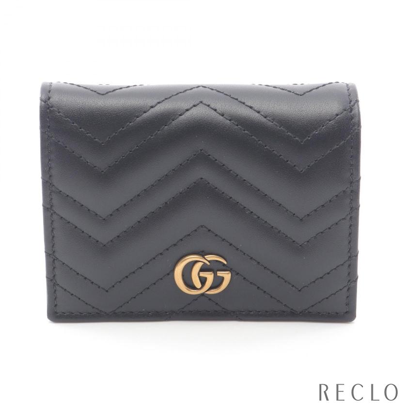GUCCI（グッチ） GUCCI GGマーモント 二つ折り財布 レザー ブラック
