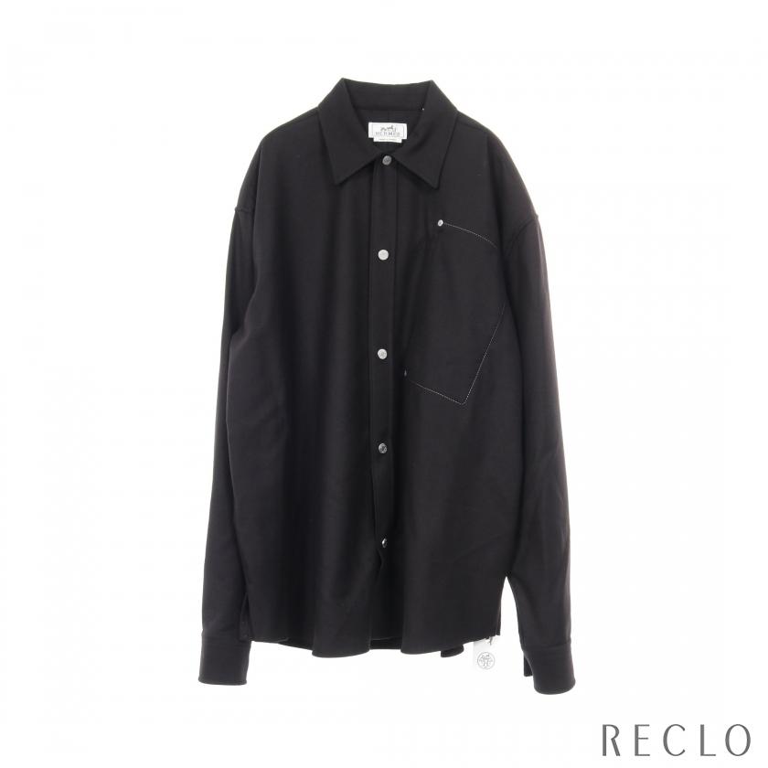 エルメス HERMES オーバーシャツ ボクシーフィット シャツ ウール