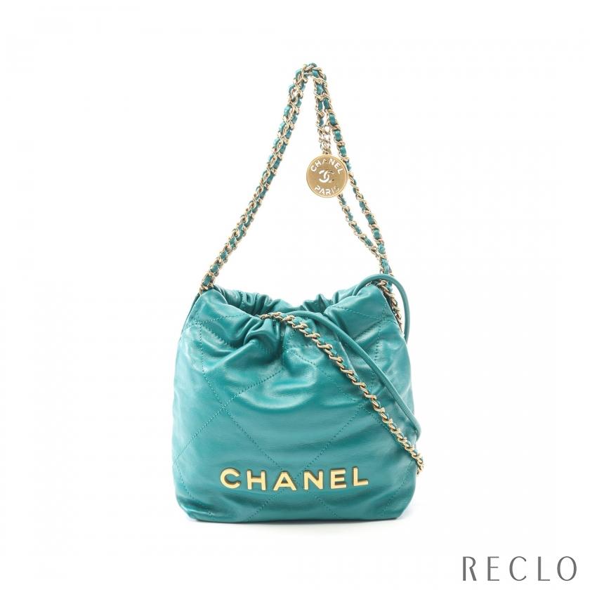 シャネル CHANEL CHANEL 22 ミニ ショルダーバッグ バッグ レザー レディース グリーン系 AS3980 【中古】 CHANEL（シャネル） CHANEL CHANEL 22 ミニ チェーンショルダーバッグ