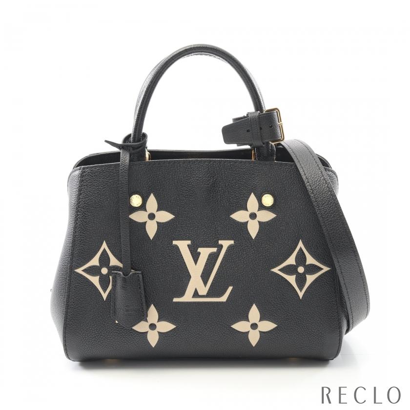 ルイ・ヴィトン LOUIS VUITTON モンテーニュBB バイカラーモノグラムアンプラント ハンドバッグ バッグ レザー レディース ブラック系 / ベージュ系 M45778 【中古】 LOUIS VUITTON（ルイ・ヴィトン） モンテーニュBB バイカラー
