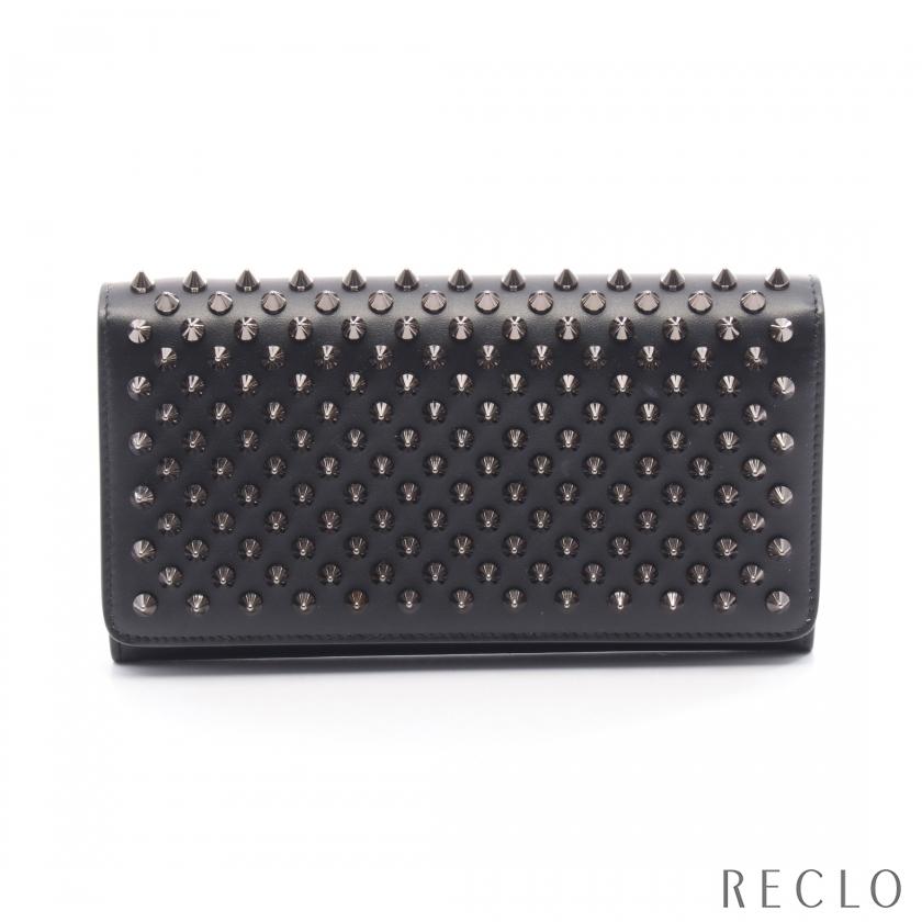 クリスチャンルブタン Christian Louboutin MACARON WALLET 二つ折り長財布 財布 レザー レディース ブラック系 1175077 【中古】 Christian Louboutin（クリスチャンルブタン） Christian Louboutin