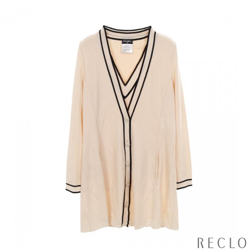シャネル CHANEL ココマーク アンサンブル カーディガン 衣料品 トップス レーヨン レディース ピンク系 / ブラック系 P47678K06020 【中古】 CHANEL（シャネル） ココマーク アンサンブル カーディガン レーヨン