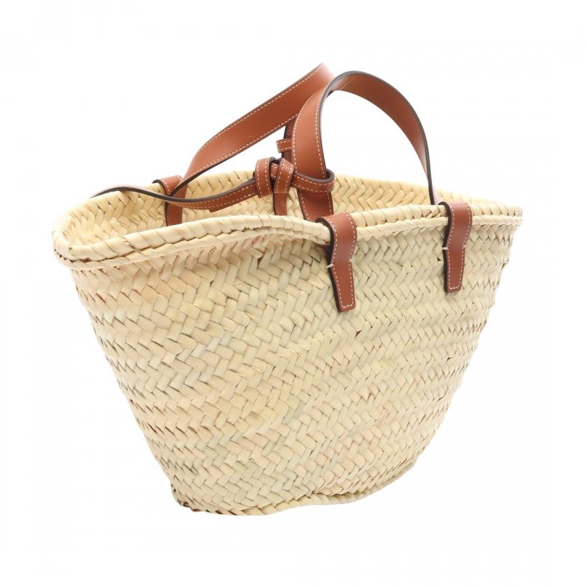 セリーヌ トリオンフ パニエ ラフィア×レザー カゴバッグ ベージュ ホワイト セリーヌ トリオンフ パニエ ラフィア×レザー カゴバッグ
