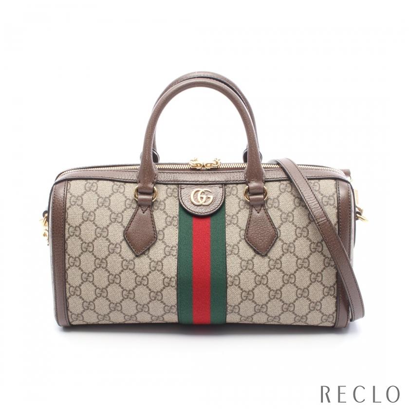 グッチ GUCCI オフィディア GG ミディアム トップハンドルバッグ ハンドバッグ バッグ PVCコーティングキャンバス レザー レディース ベージュ系 / ブラウン系 / マルチカラー 524532 【中古】 GUCCI（グッチ） オフィディア GG ミディアム トップハンドルバッグ