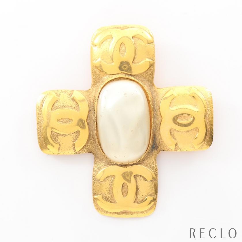 CHANEL（シャネル） ココマーク ブローチ GP フェイクパール ゴールド