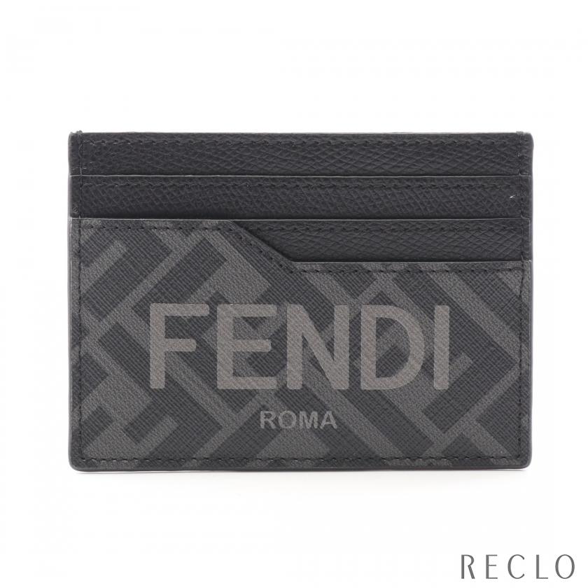 FENDI（フェンディ） ズッカ カードケース ロゴプリント PVC レザー