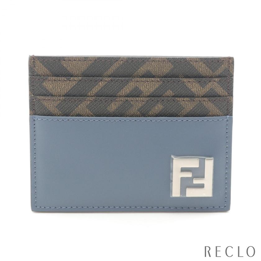 FENDI（フェンディ） FENDI FFロゴ カードケース レザー PVC ブルー