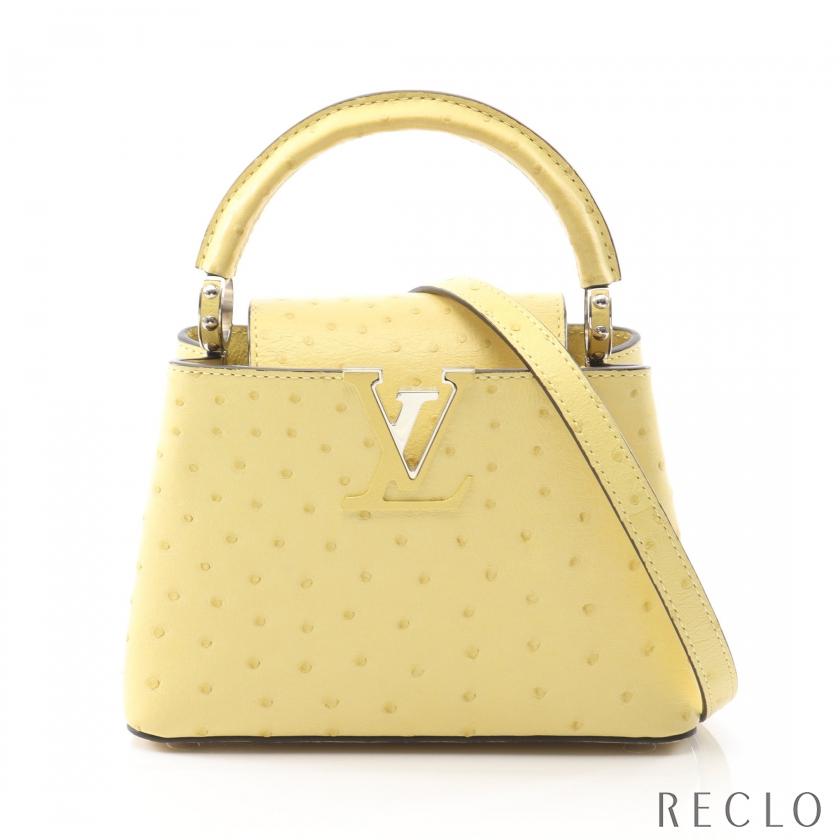ルイ・ヴィトン LOUIS VUITTON カプシーヌ MINI ハンドバッグ バッグ オーストリッチ レディース イエロー系 N81196 【中古】 LOUIS VUITTON（ルイ・ヴィトン） カプシーヌ MINI ハンドバッグ