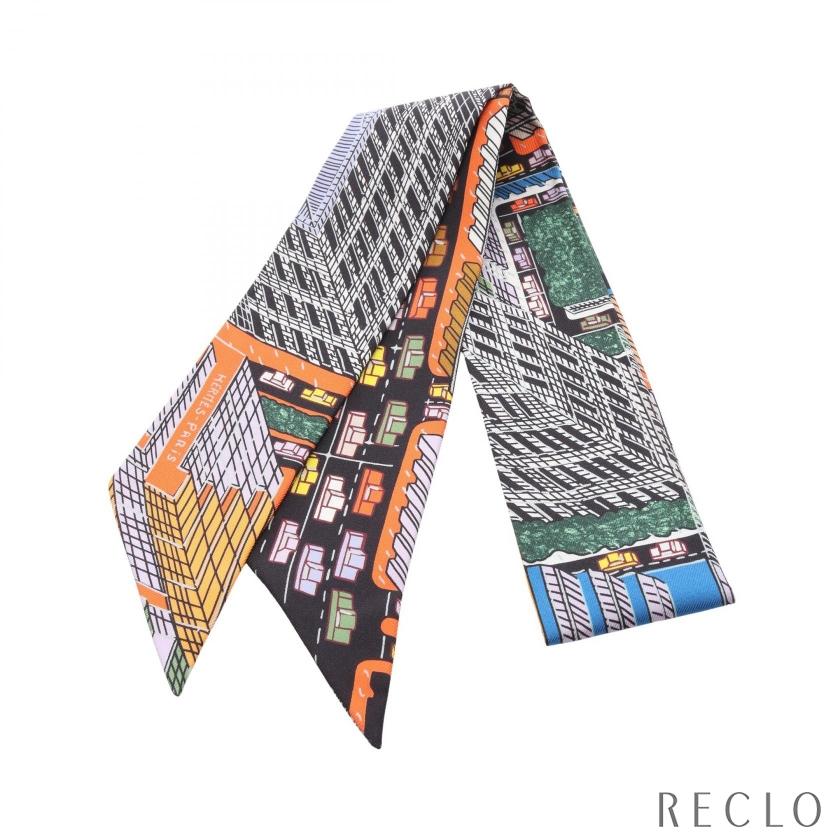 エルメス HERMES ツイリー PANTIN CITY スカーフ 衣料品 シルク シルク レディース マルチカラー 【中古】 HERMES（エルメス） ツイリー PANTIN CITY リボン スカーフ シルク