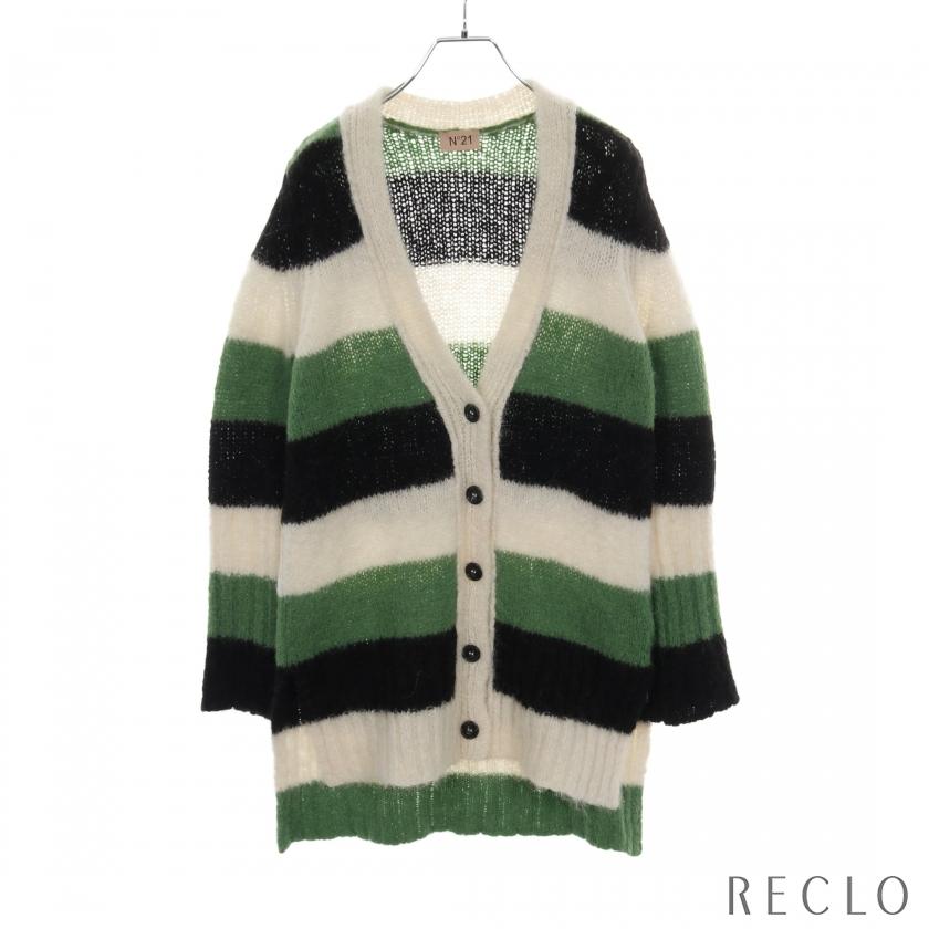爆買 ヌメロヴェントゥーノ N°21 カーディガン Vネック ボーダー