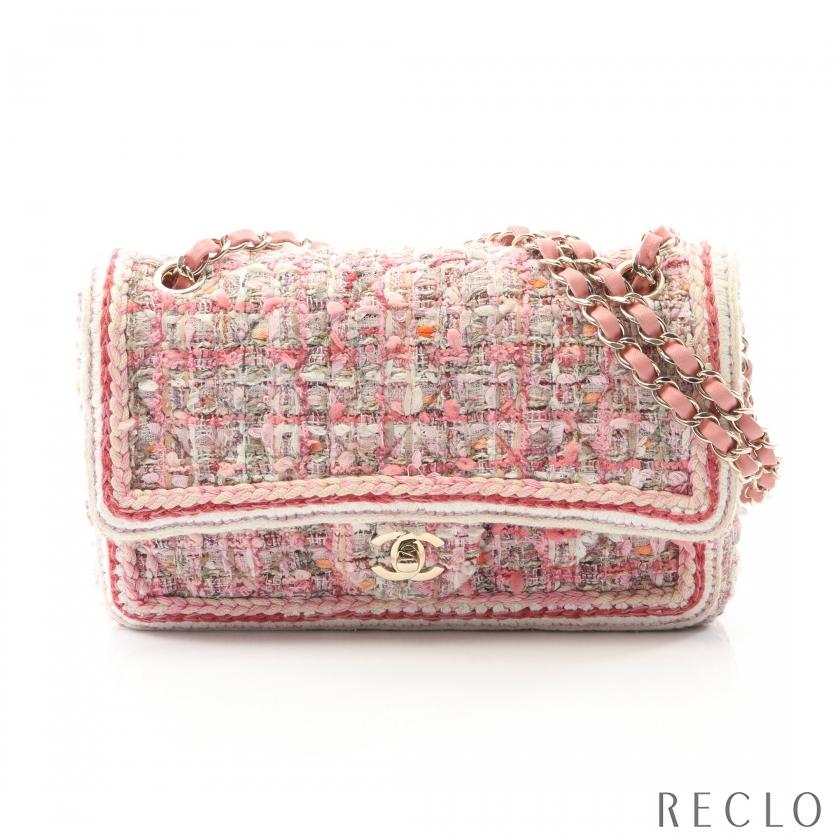 シャネル CHANEL マトラッセ Wフラップ ショルダーバッグ バッグ ファブリック レディース ピンク系 【中古】 CHANEL（シャネル） マトラッセ Wフラップ Wチェーンショルダーバッグ