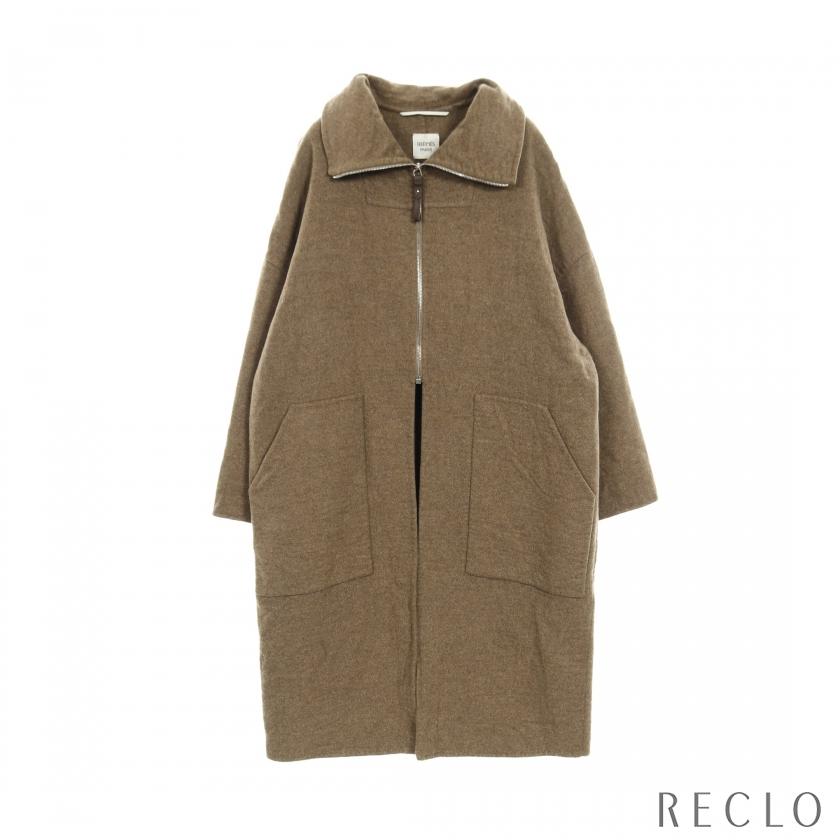 HERMES（エルメス） ロング コート カシミヤ グレーブラウン