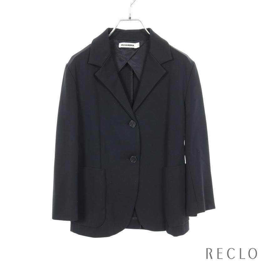 ジルサンダー JIL SANDER テーラードジャケット 衣料品 アウター レーヨン レディース ネイビー系 JPK707470 【中古】 ジルサンダー JIL SANDER テーラードジャケット レーヨン ネイビー