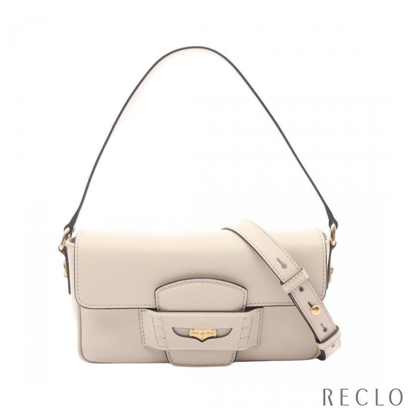 ミュウ ミュウ Miu Miu CRM FINE CALF ペニー ハンドバッグ バッグ レザー レディース アイボリー系 5BD270 【中古】 miu miu（ミュウミュウ） miu miu CRM FINE CALF ペニー ハンドバッグ