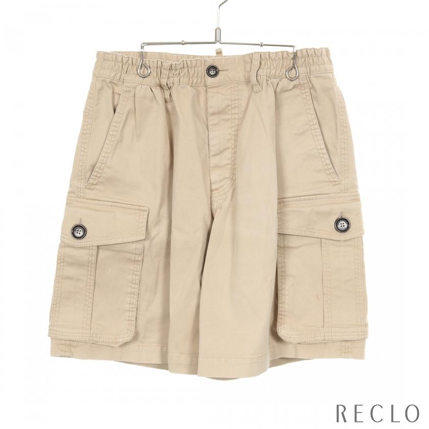 DSQUARED2ベージュ バイカーパンツ フラップポケット付き ディースクエアード メンズ パンツ DSQUARED2 ブランド カーゴパンツ