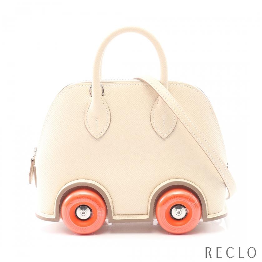 エルメス HERMES ボリード オン ホイールズ ミニ クレ ハンドバッグ バッグ ヴォーエプソン ヴォーエプソン レディース アイボリー系 / オレンジ系 【中古】 HERMES（エルメス） ボリード オン ホイールズ ミニ クレ ハンドバッグ