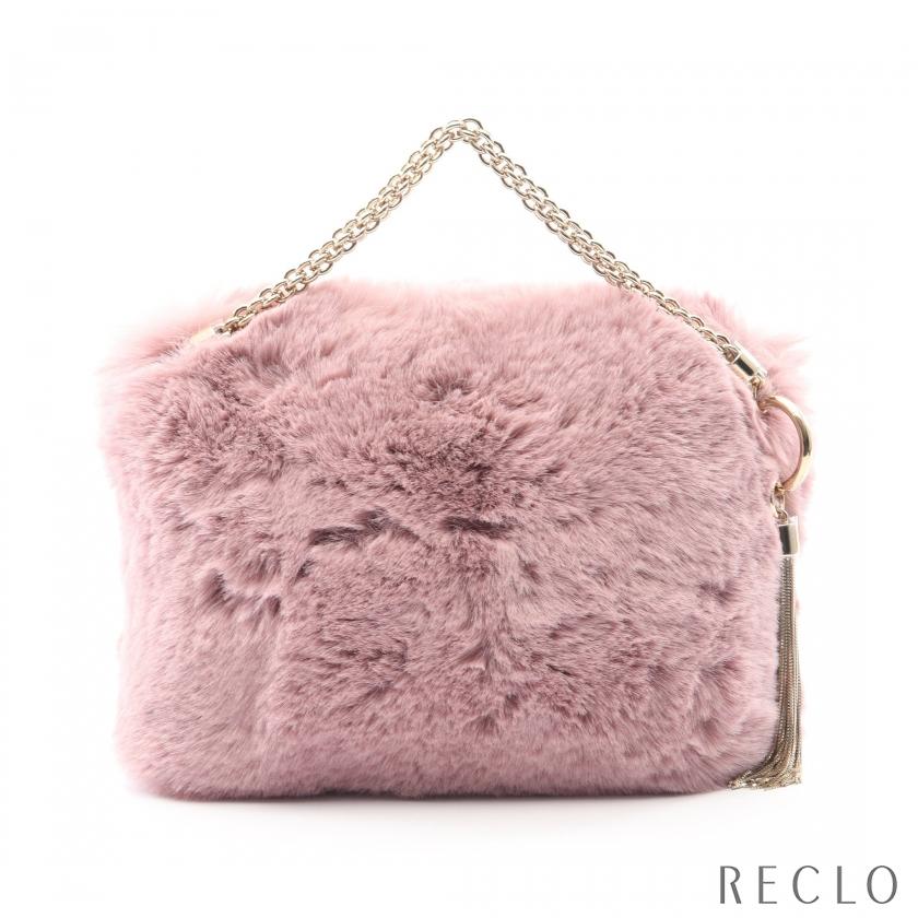 ジミーチュウ JIMMY CHOO CALLIE ハンドバッグ バッグ フェイクファー レディース ピンク系 【中古】 JIMMY CHOO（ジミーチュウ） JIMMY CHOO CALLIE チェーンハンドバッグ