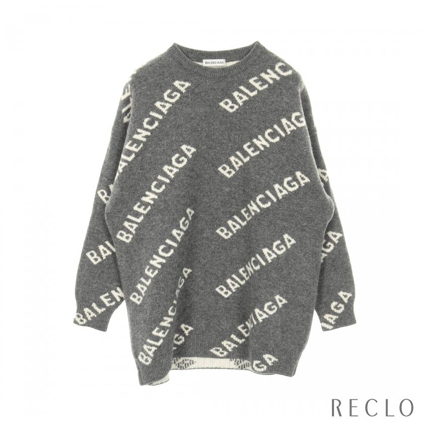 BALENCIAGA（バレンシアガ） オーバーサイズ ニット ロゴ総柄 ウール