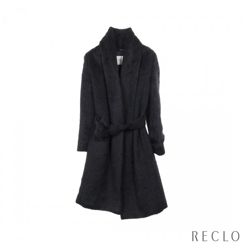 マックスマーラ MAX MARA 衣料品 アウター シルク アルパカ レディース ネイビー系 【中古】 Max Mara（マックスマーラ） コート アルパカ シルク ネイビー
