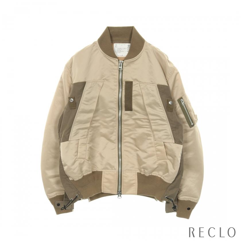 爆買 サカイ sacai Nylon Twill Mix Blouson MA-1 ナイロン ベージュ