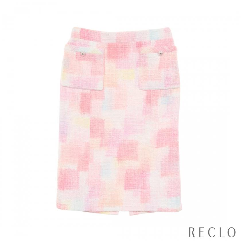 CHANEL シャネル　ココマーク　総柄　スカート　パープル　38 CHANEL シャネル ココマーク 総柄 スカート パープル 38