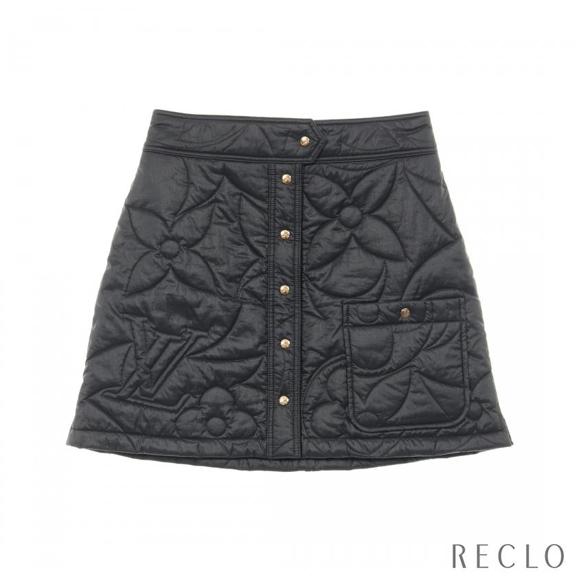 ルイ・ヴィトン LOUIS VUITTON モノグラム キルティング スカート 衣料品 ボトムス ナイロン レディース ネイビー系 RW 241WW Y27 FQSK07 【中古】 LOUIS VUITTON（ルイ・ヴィトン） モノグラム キルティング スカート