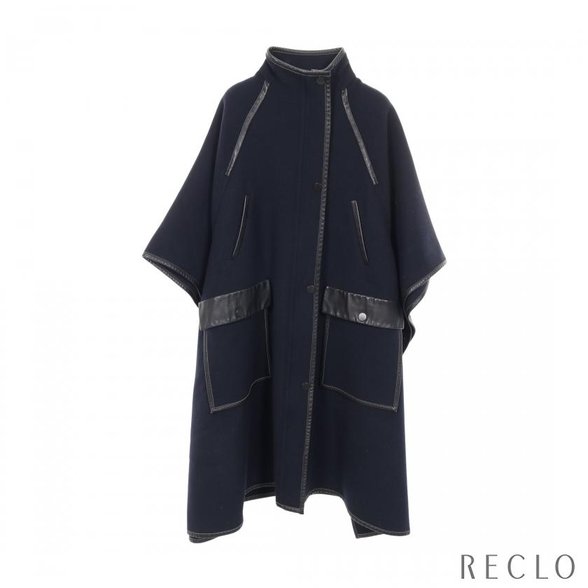 綺麗‼️クチートアマーノ ケープ ポンチョ お洒落ネイビー✨近年物 マックスマーラ 綺麗‼️クチートアマーノ ケープ ポンチョ お洒落ネイビー✨近年物