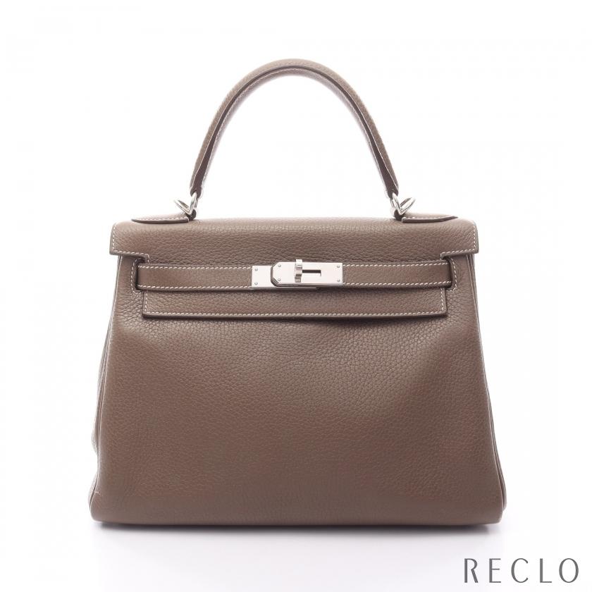 エルメス HERMES ケリー28 エトゥープ ハンドバッグ バッグ トリヨンクレマンス トリヨンクレマンス レディース グレー系 【中古】 HERMES（エルメス） ケリー28 エトゥープ ハンドバッグ トリヨン