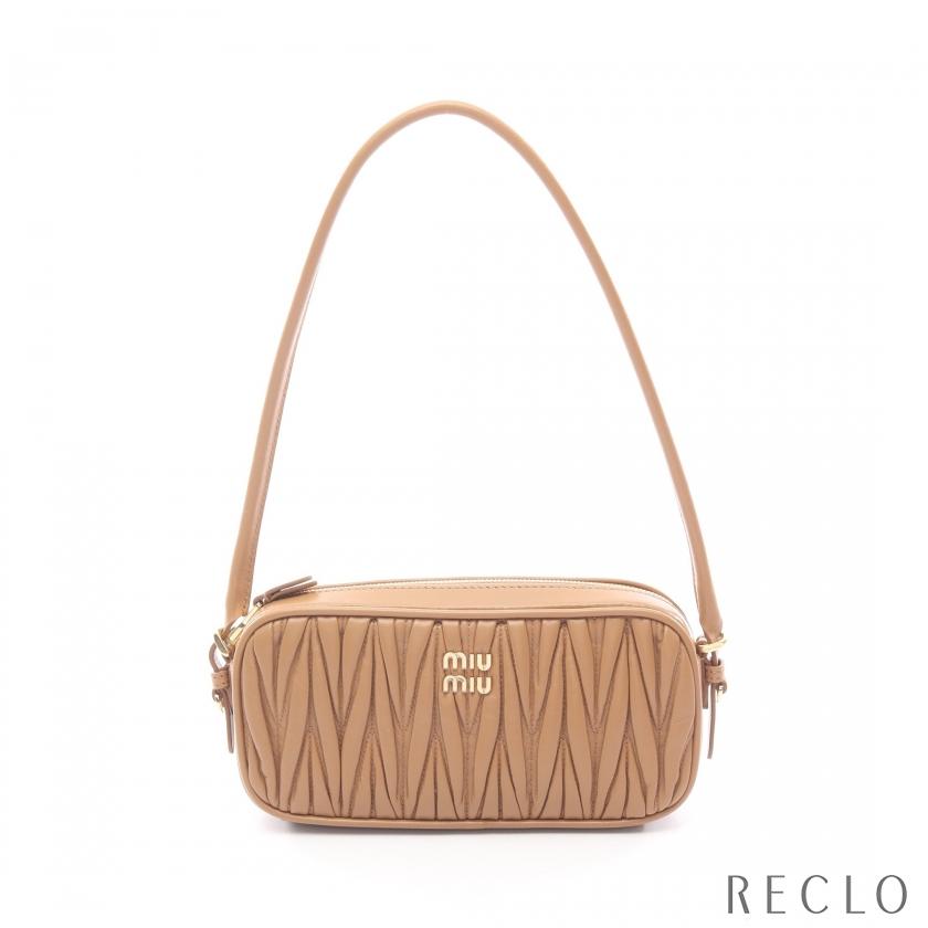 ミュウ ミュウ Miu Miu MATELASSE マテラッセ ハンドバッグ バッグ レザー レディース ブラウン系 5NE024AFPPF098L 【新品】 miu miu（ミュウミュウ） miu miu MATELASSE マテラッセ ポーチ