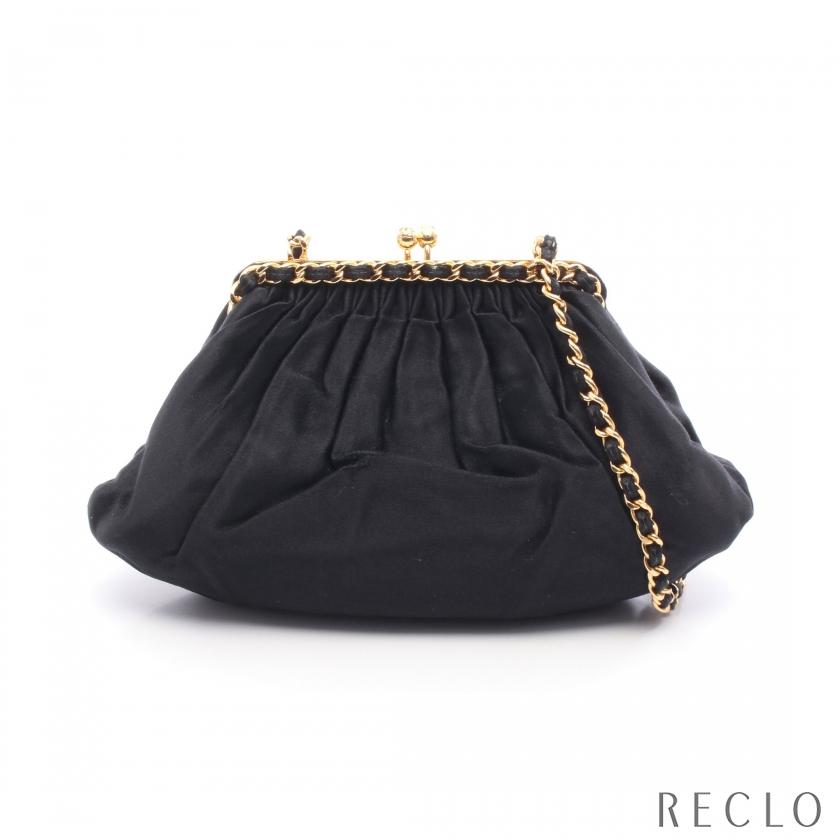 CHANEL（シャネル） チェーンショルダーバッグ サテン ブラック