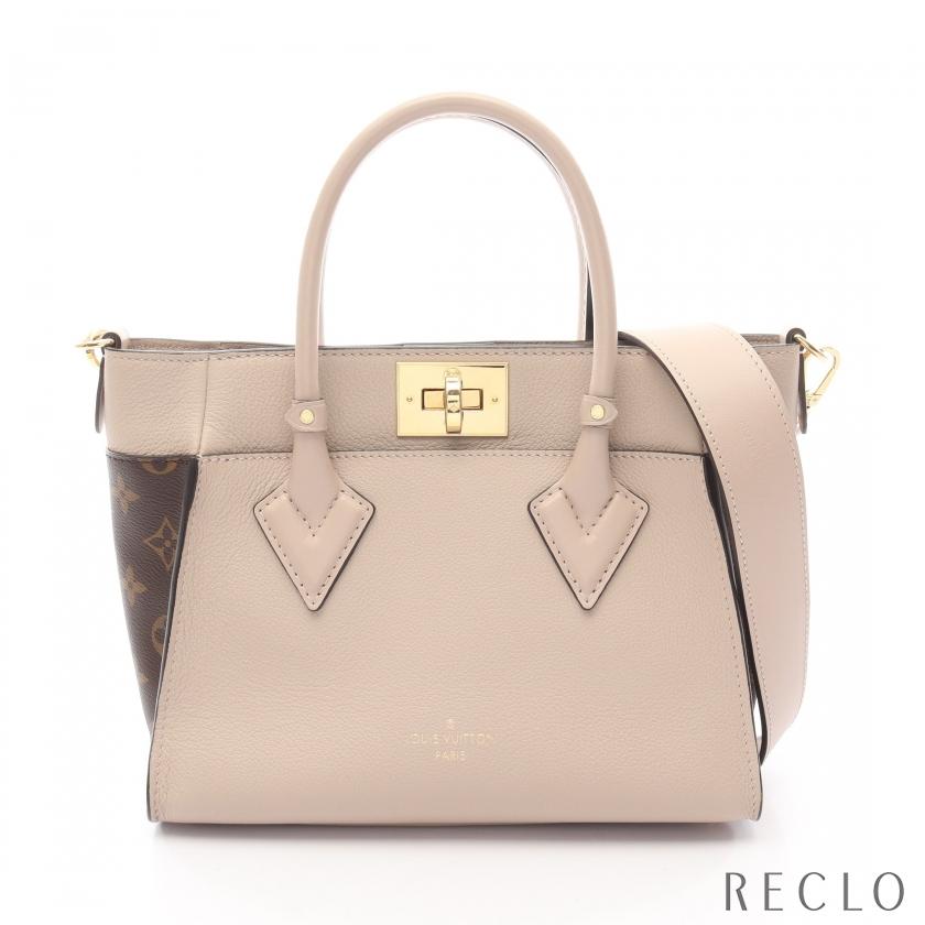 ルイ・ヴィトン LOUIS VUITTON オンマイサイドPM モノグラム グレージュ ハンドバッグ バッグ レザー PVCコーティングキャンバス モノグラム レディース ピンク系 / ブラウン系 M57729 【中古】 LOUIS VUITTON（ルイ・ヴィトン） オンマイサイドPM モノグラム