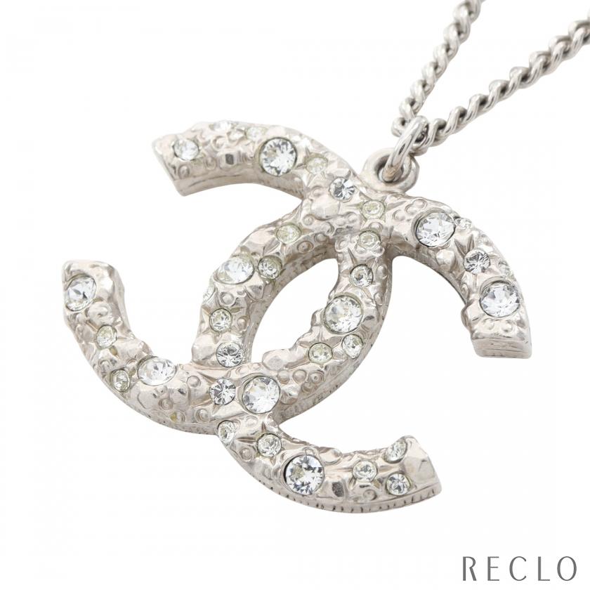 CHANEL（シャネル） ココマーク ネックレス ラインストーン シルバー