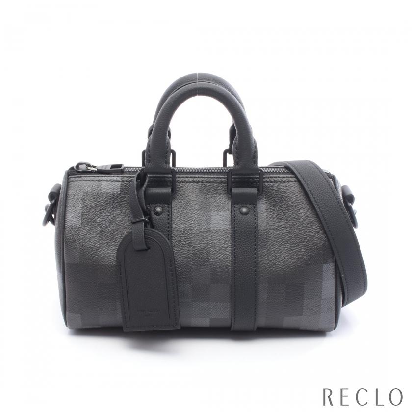 ルイ・ヴィトン LOUIS VUITTON キーポル バンドリエール25 モノグラムマカサー ダモフラージュ ハンドバッグ バッグ PVCコーティングキャンバス レザー メンズ ブラック系 M14919 【中古】 LOUIS VUITTON（ルイ・ヴィトン） キーポル バンドリエール25