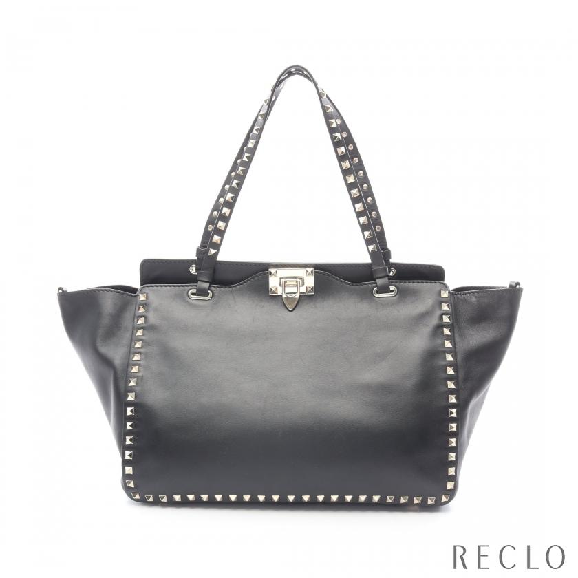 【最終値下】中古VALENTINO ロックスタッズ トートバッグ 中古・古着通販】VALENTINO (ヴァレンティノ) 2WAY ロックスタッズ