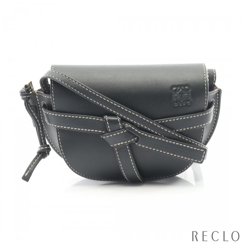 LOEWE（ロエベ） ゲートバッグ ミニ ショルダーバッグ レザー ブラック