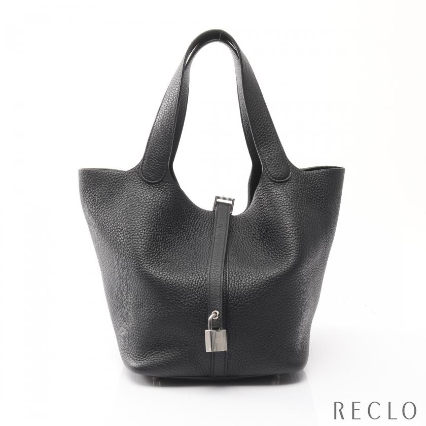 エルメス HERMES ピコタンロックMM ハンドバッグ バッグ レザー トリヨンクレマンス トリヨンクレマンス レディース ブラック系 060991CK 【中古】 HERMES（エルメス） ピコタンロックMM ハンドバッグ トリヨン