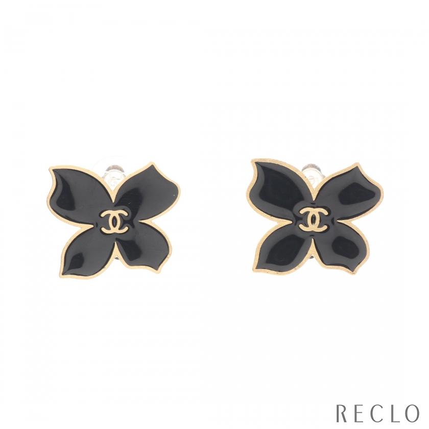 CHANEL（シャネル） ココマーク ピアス GP ゴールド ブラック 02B