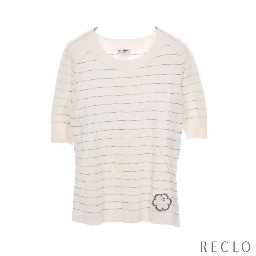 CHANEL（シャネル） ココマーク ニット コットン ホワイト ブラック