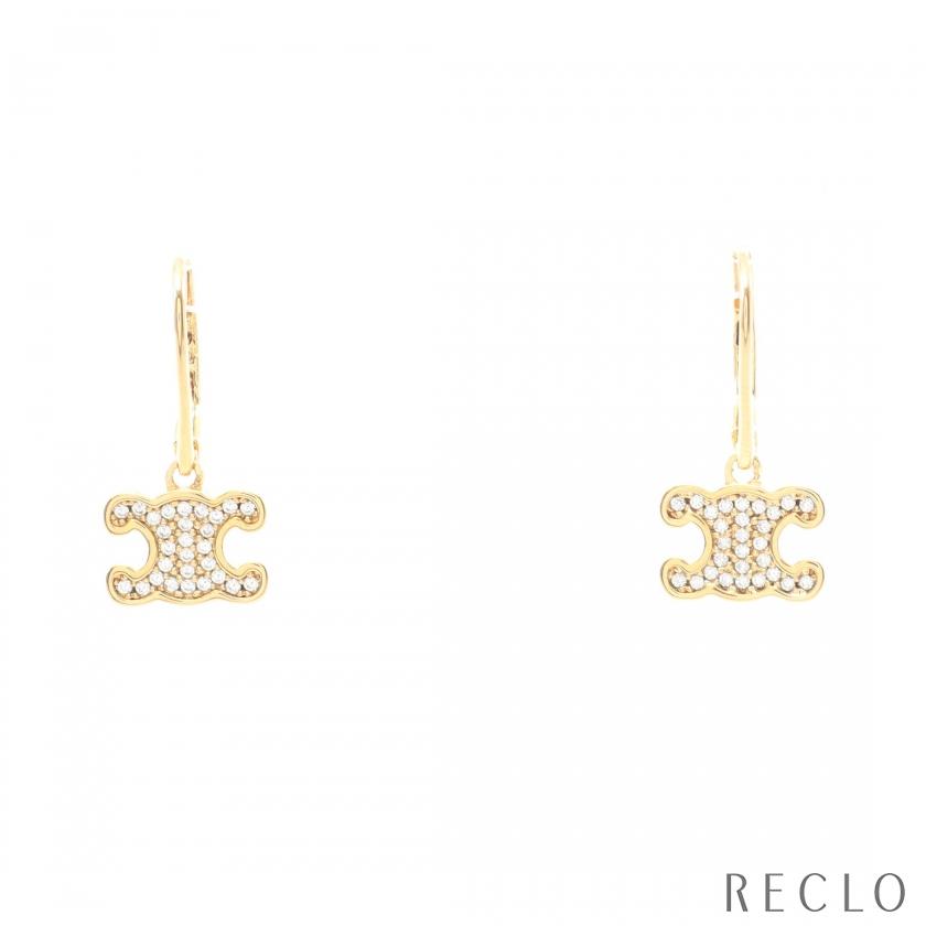 CELINE（セリーヌ） トリオンフ ピアス GP ラインストーン ゴールド