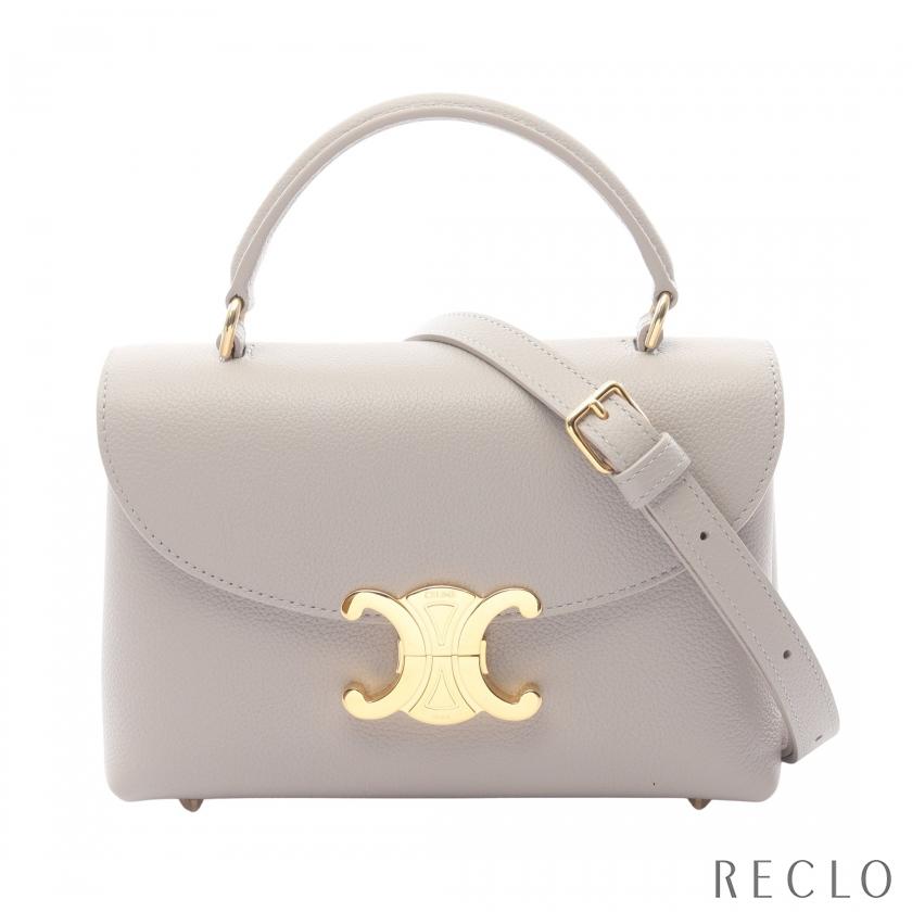 CELINE（セリーヌ） ティーン ニノ ハンドバッグ レザー ライトグレー