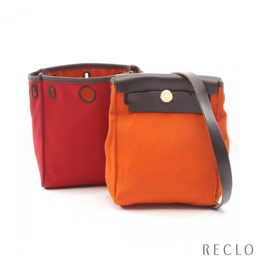 エルメス HERMES ショルダーバッグ エールバッグ TPM 赤 オレンジ