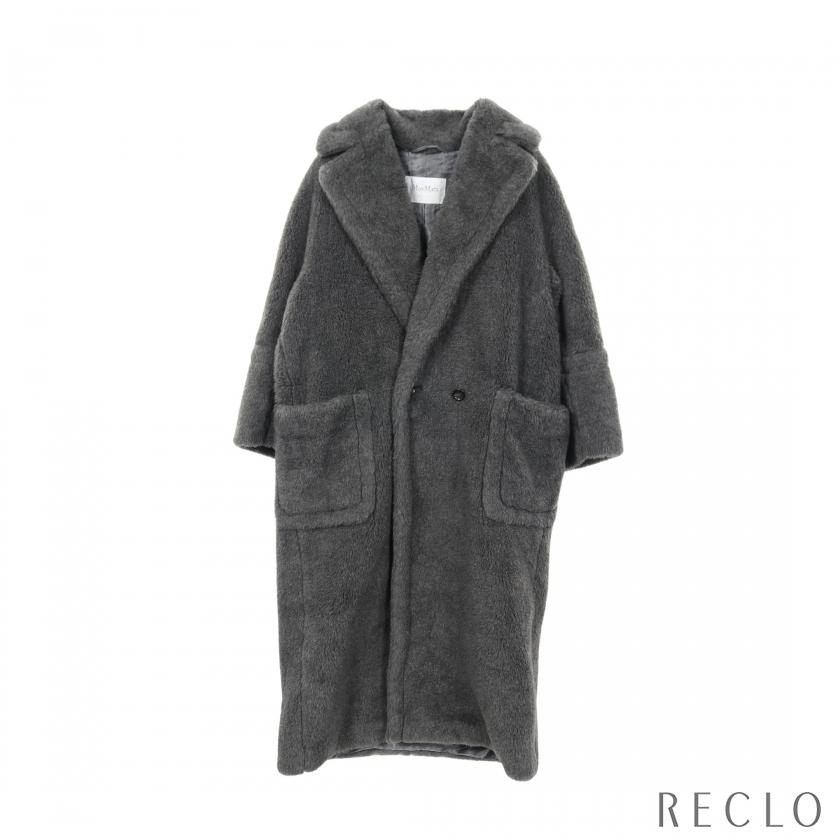 美品 マックスマーラ テディベアコート アルパカ シャギー 灰 ロング ウール Max Mara（マックスマーラ） カディアック テディベア コート ウール