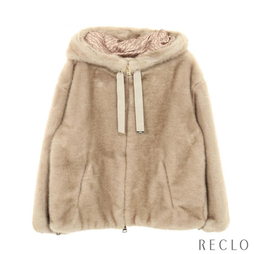 ヘルノ Herno LADY CAPE エコファー ダウンジャケット 衣料品 アウター ポリエステル レディース ベージュ系 【中古】 HERNO（ヘルノ） エコファー ジャケット その他 ベージュ レディース