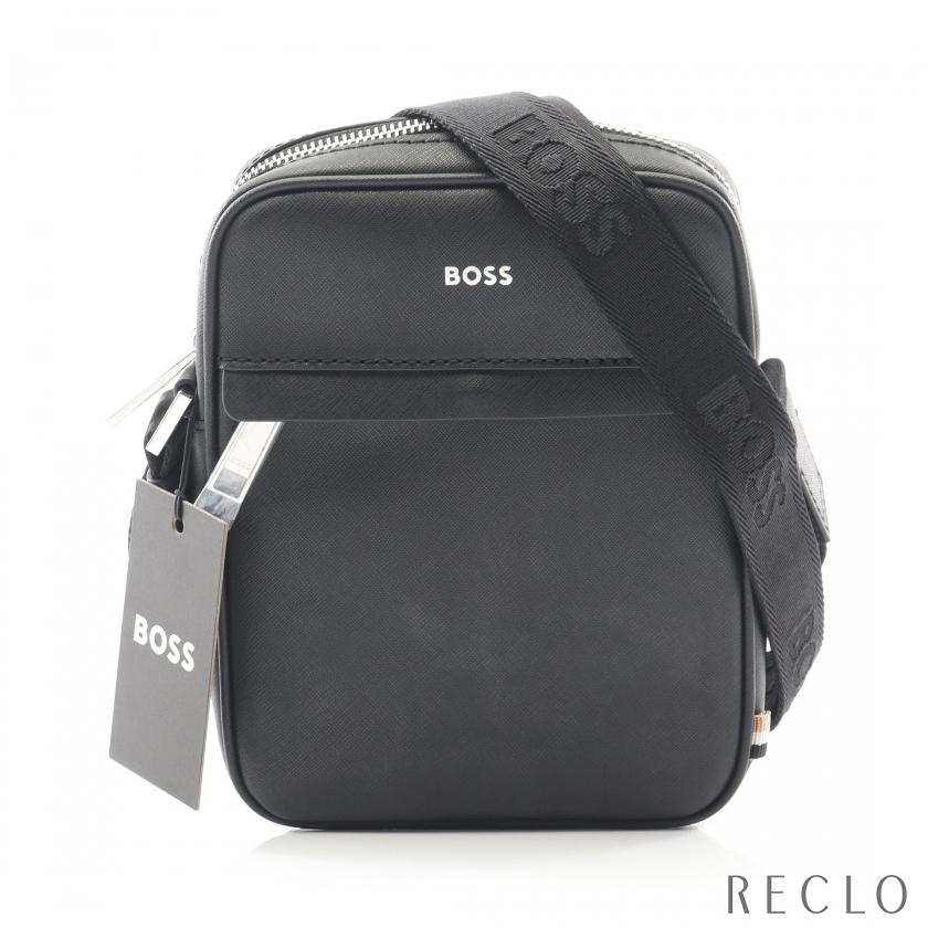 【美品】BOSS レポーターバッグ ボス BOSS レポーターバッグ シグネチャーストライプ＆ロゴディテール