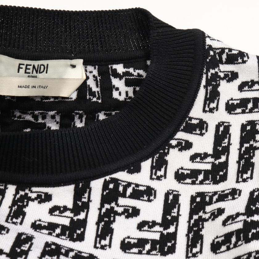 中古・古着通販】FENDI (フェンディ) ズッカ柄半袖ニット ホワイト