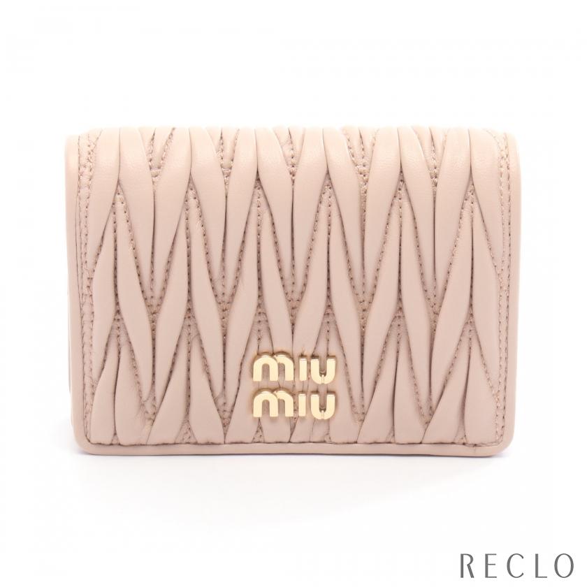 miu miu（ミュウミュウ） マテラッセ 二つ折り財布 レザー ピンク