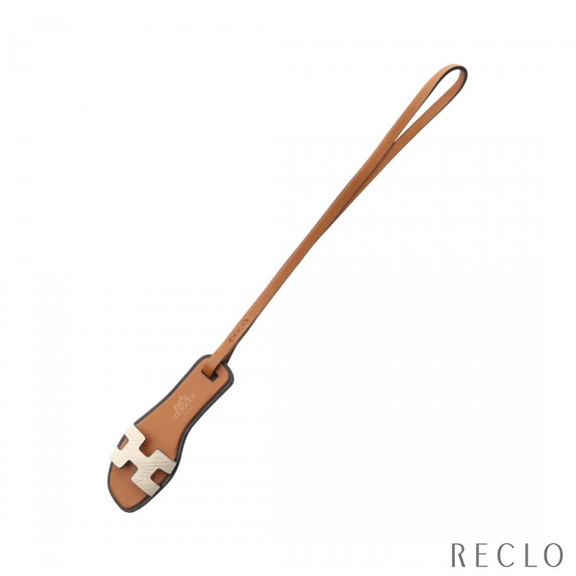 HERMES（エルメス） オラン ナノ バッグチャーム レザー ブラウン