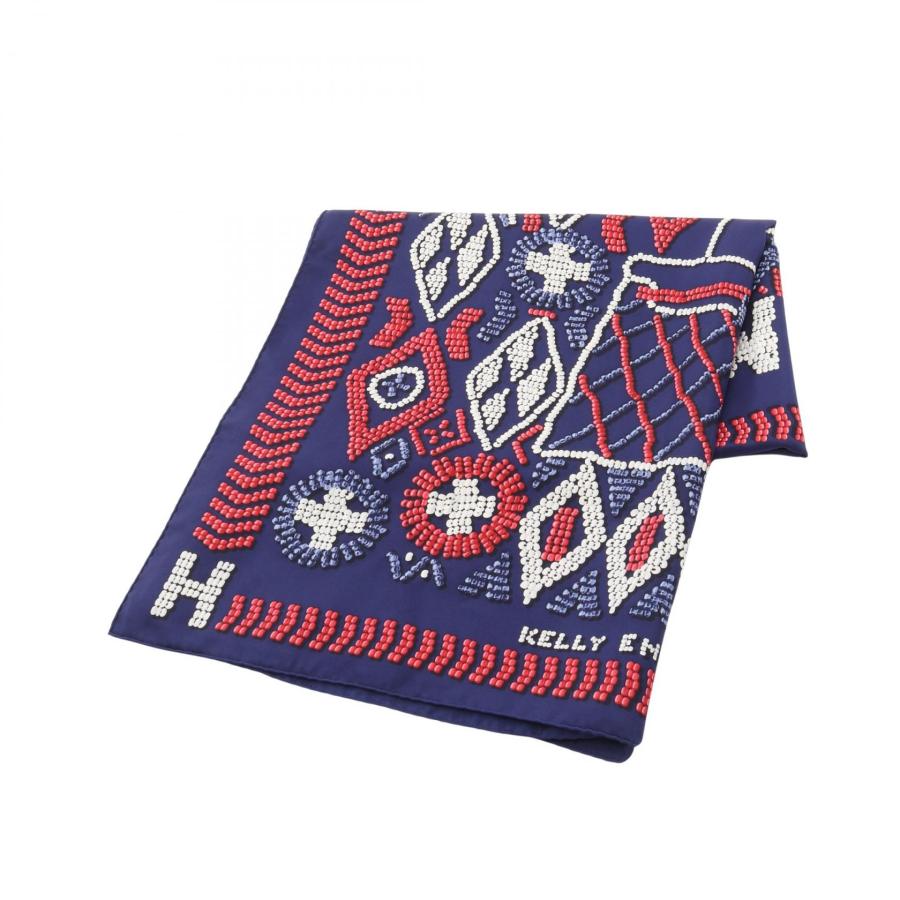 レア　hermes エルメス　スカーフ　H ロゴ　ネイビー　カレ140 HERMES（エルメス） カレジェアン カレ140 KELLY EN PERLES スカーフ