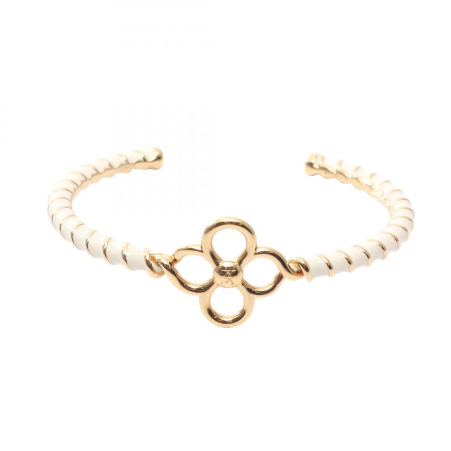 Louis Vuitton レザーブレスレット ホワイト【中古】ヴィトン LOUIS VUITTON（ルイ・ヴィトン） 爆買 ブレスレット リジッド ノー